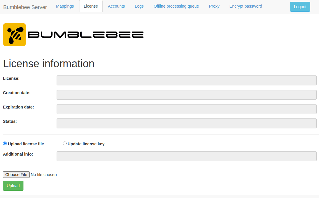 bumblebee license file